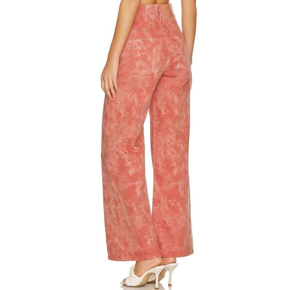 Ulla Johnson Margot Aura Wash Peach Denim Wide Leg High Rise Jeans NWT Size 26 - Picture 3 of 10